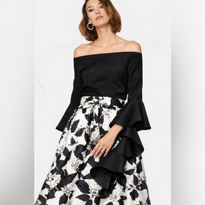 GRACIA Off Shoulder Ruffle Sleeve Top Size L | Elegant Statement Blouse